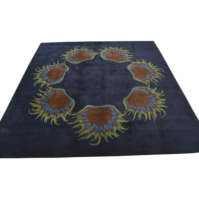 Tapis carré bleu marine Orlando