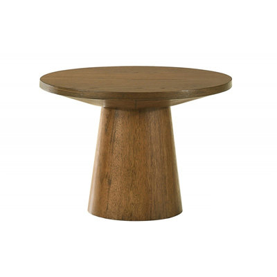 22 po Table de bout ronde en bois avec canapé et table de bout avec base piédestal