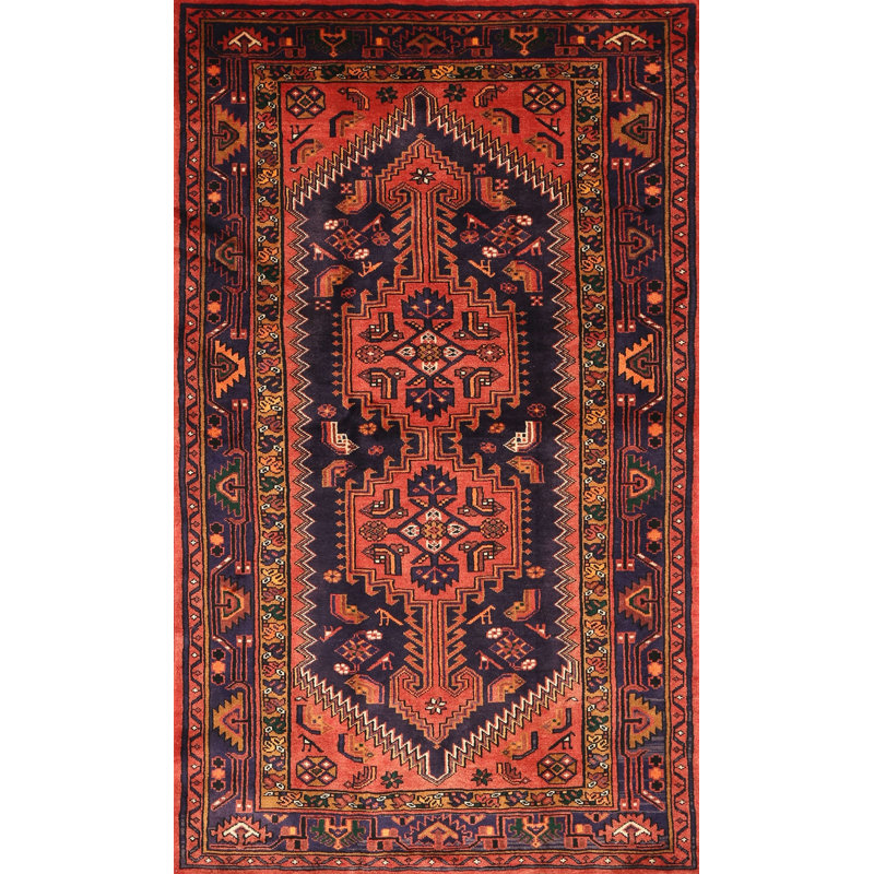 Tapis oriental rouge et bleu, Rectangle 6 pi x 9 pi