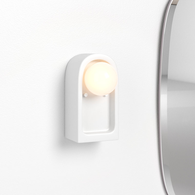 Rosalino Ceramic Flush Mounted Sconce, Matte White