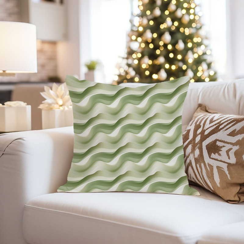 Abstract Green Pattern II Waves Patterns Modern, 18"H x 18"W