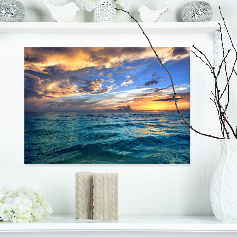 Exotic Tropical Sunset Beach Canvas Print, 20" x 12"