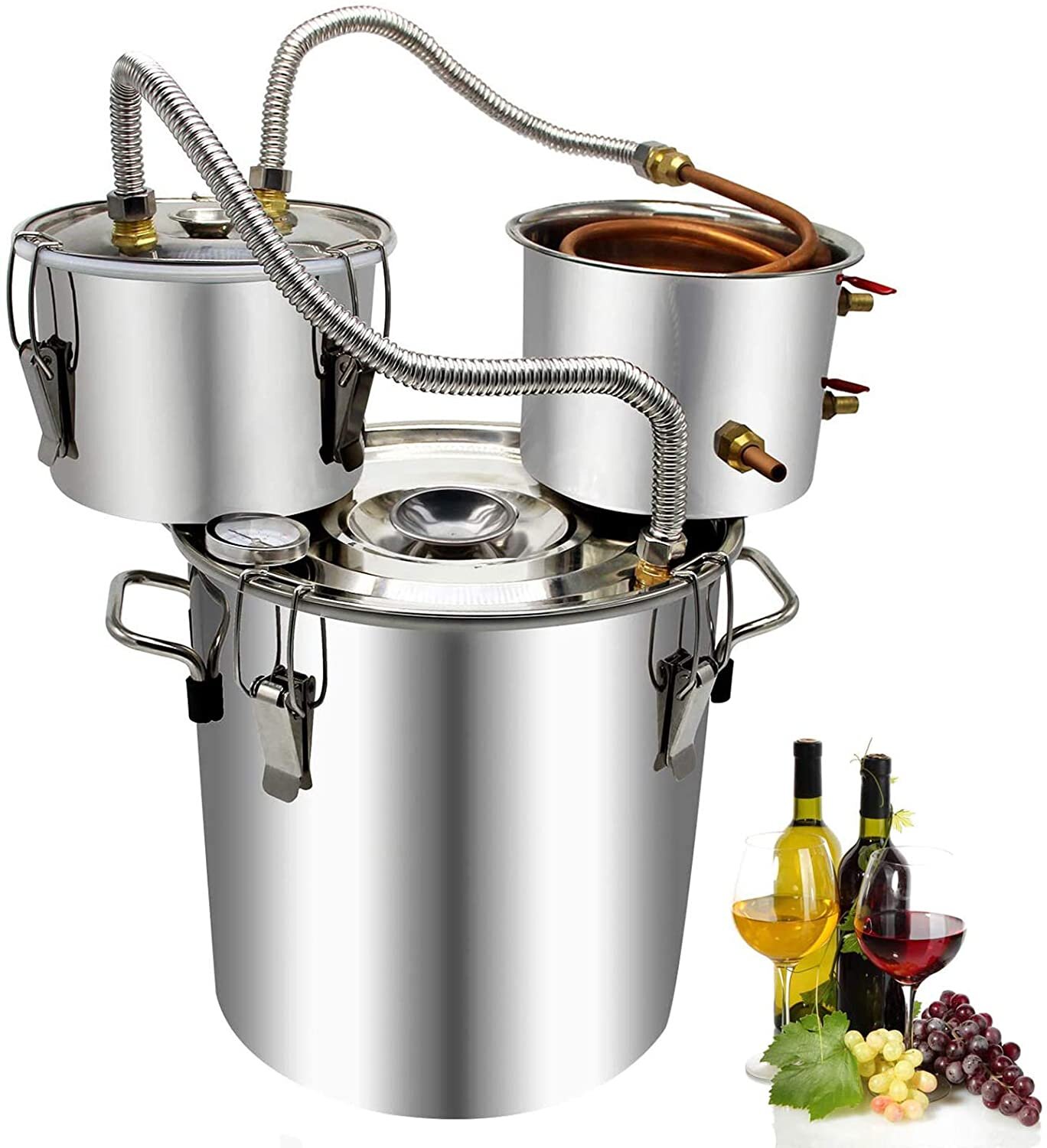 Alcohol Distiller Moonshine Distillery Water Wine Brewing Kit DIY