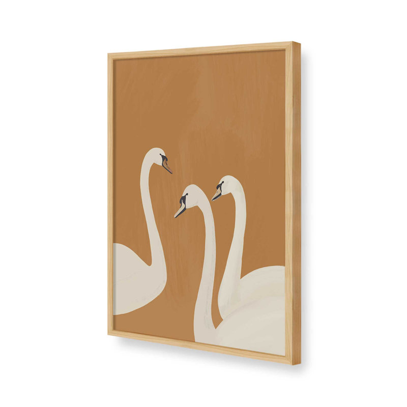 «White Swans 2» par Thingdesign, reproduction d'art sur toile, Tanné, H 16 po x l 12 po