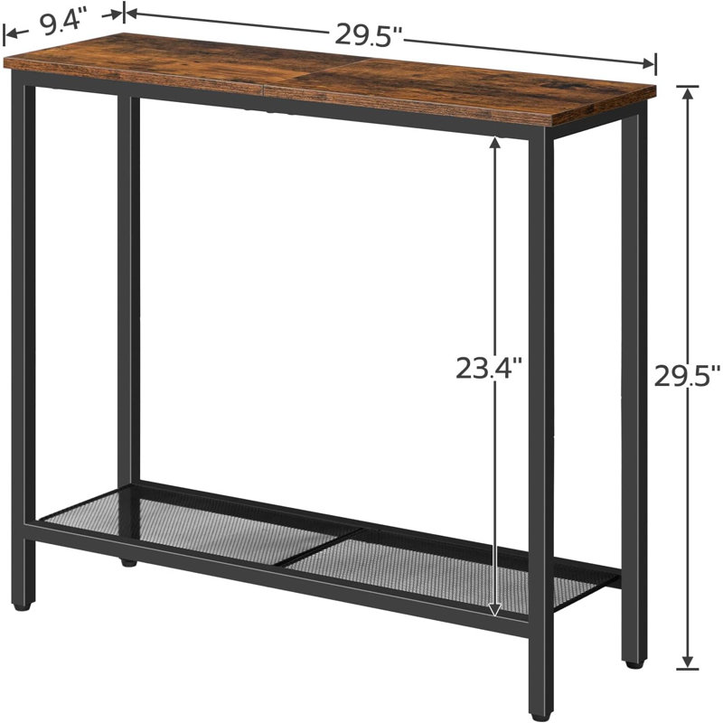 Console 29,5 po, petite table d'entrée avec tablette