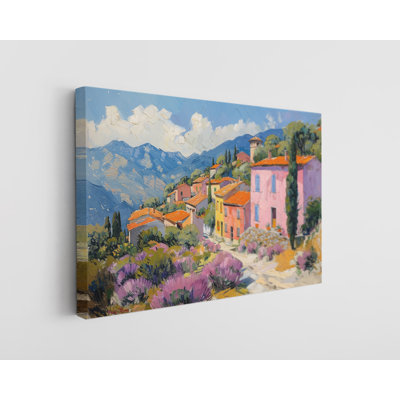 Oil Painting of Colorful Town Canvas Print, Modern Wall Art Decor for Home & Office, Painting Reproduction