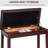 Faux Leather Covered Duet Piano Bench, Brown, With Strong Wooden Support Chair, Stable Base