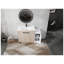 Meuble-lavabo autoportant 48 po avec lavabo en céramique, finition blanc brillant ou chêne clair, armoire de contreplaqué moderne avec rangement inférieur-129504356