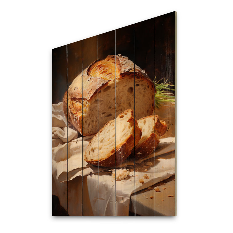 «Food Artisan Bread II» sur bois, H 40 po x l 30 po x P 0,78 po