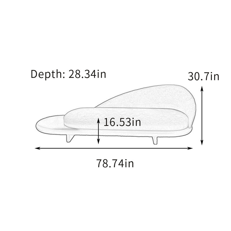 Méridiennes d'intérieur Modern Sofa Home Leisure, Gris, Orienté à droite