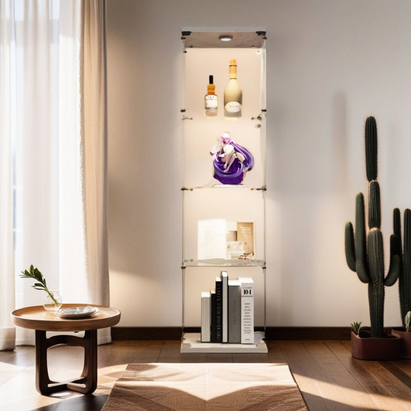 Vitrine de rangement en verre blanc - pour les besoins quotidiens