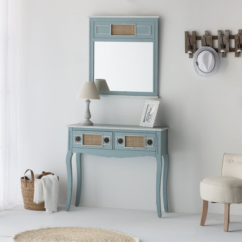 WOODEN WALL MIRROR