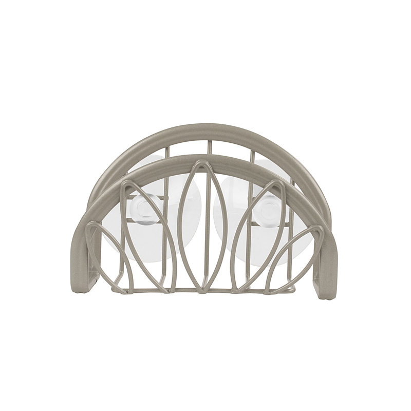 Porte-éponge en nickel satiné Spectrum Leaf pour évier de cuisine