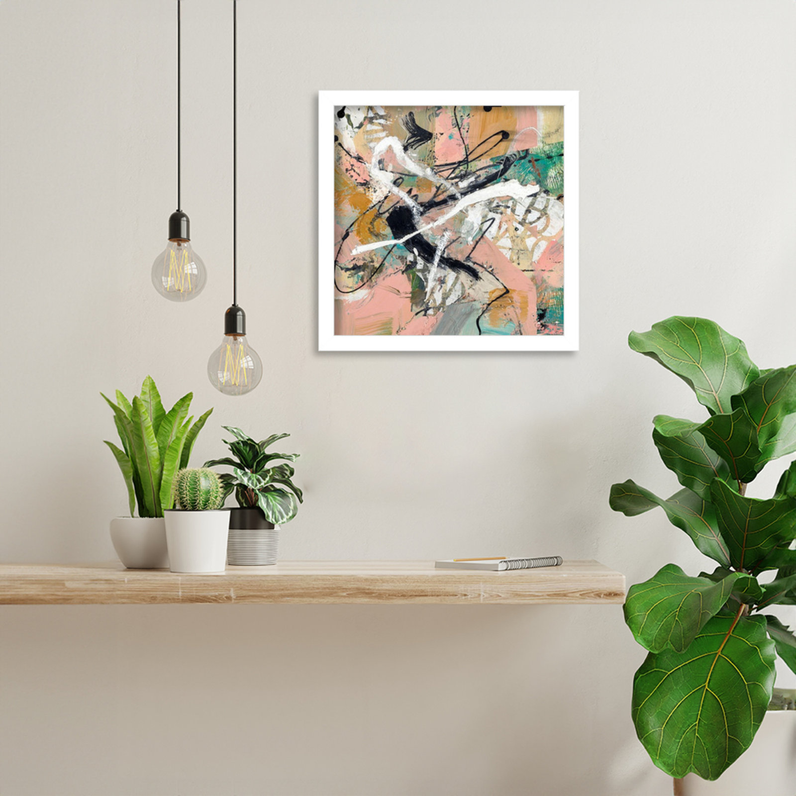 Sutter "Fluid" Print by Suzanne McCourt, 13" H x 13" W, White