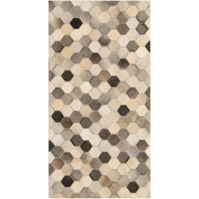 Tapis gris contemporain ivoire