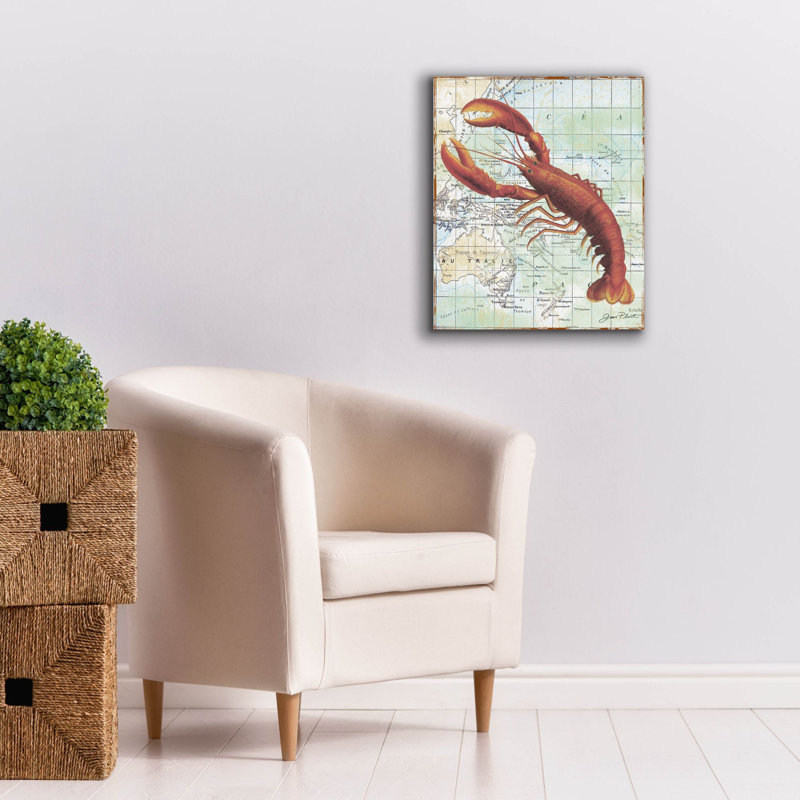 'Nautical Journey-a-lobster' by Jean Plout Canvas Wall Art, 20" x 24"