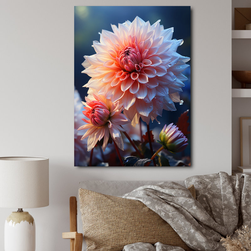 «Kosma Pink Dahlia Romantic Impression II», reproduction sur toile, H 20 po x l 12 po x P 1 po, Toile tendue