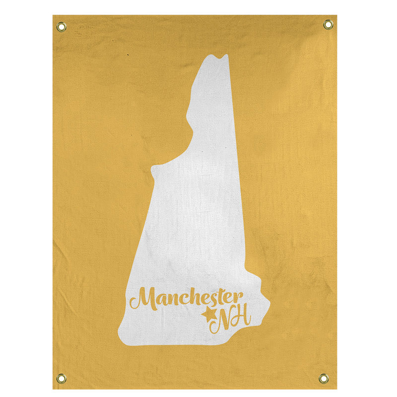 Tapisserie murale new hampshire manchester, H 36 po x l 26 po, Jaune