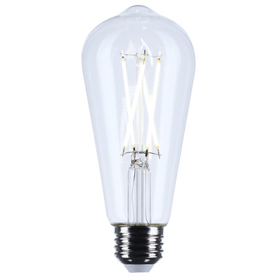  Watts ST19 DEL à culot moyen; Transparent 5000K CCT 120 Volt