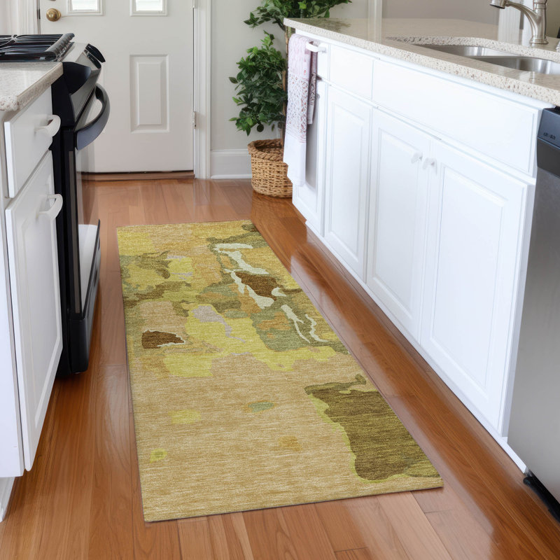 Premium Machine Washable Birchview AMF1028 Abstract Rug, Runner 2'3" x 7'6"