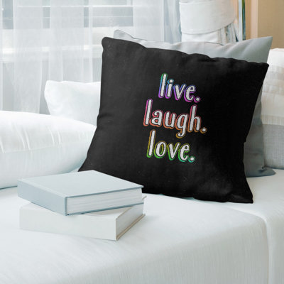 Housse de coussin en lin tableau noir love live love quot