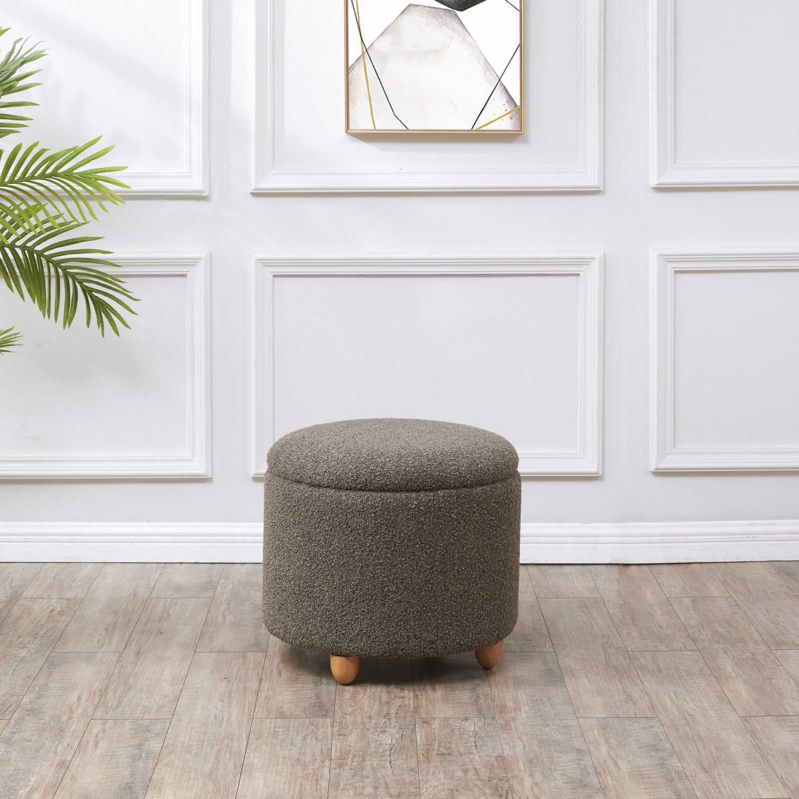 Mancora 21" Ottoman, Dark Brown Boucle