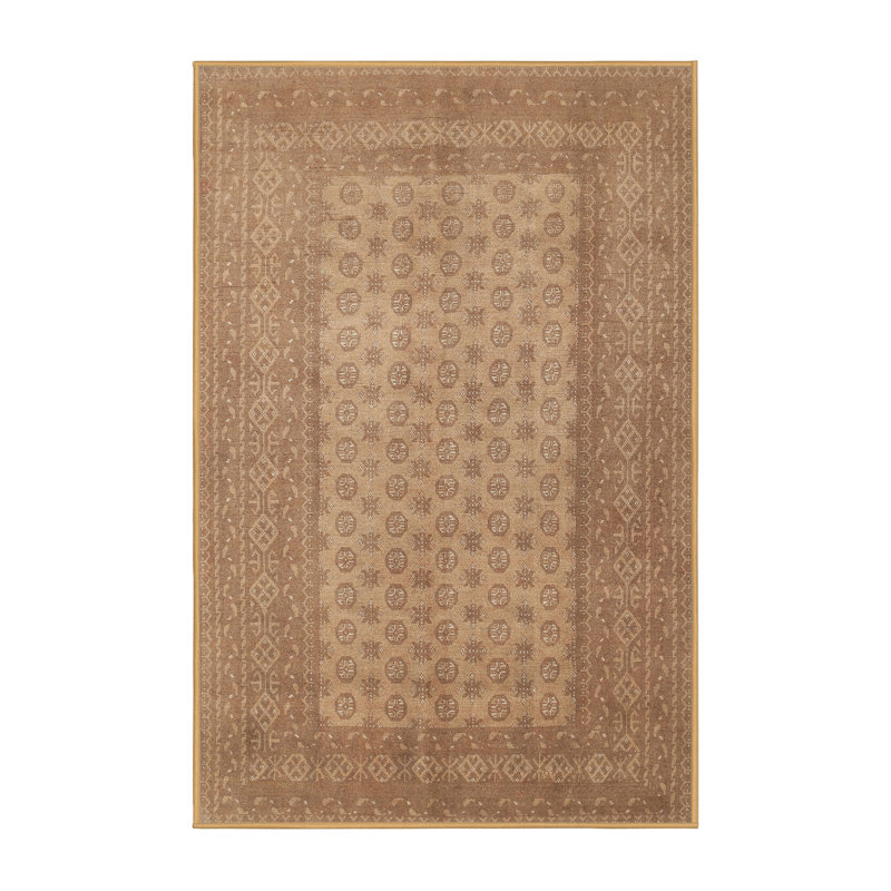 Tapis géométrique brun / beige, Rectangle 7 pi x 10 pi