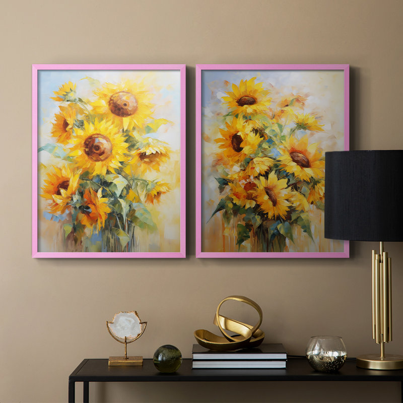 «FLORAL Series CDLII», reproduction encadrée de qualité supérieure - prête à être accrochée - aucun clou requis - aucun clou requis