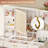 Mercer41 White 43.3''W Vanity Set with Touch Lighted Mirror Upholstered Stool Glass Top Drawers Dressing Table Built in Outlets-1641033429
