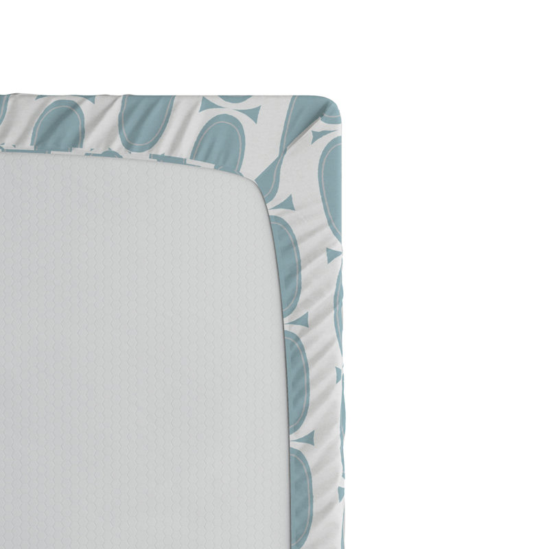 Microfiber Geometric Fitted Sheet, Twin Fitted Sheet