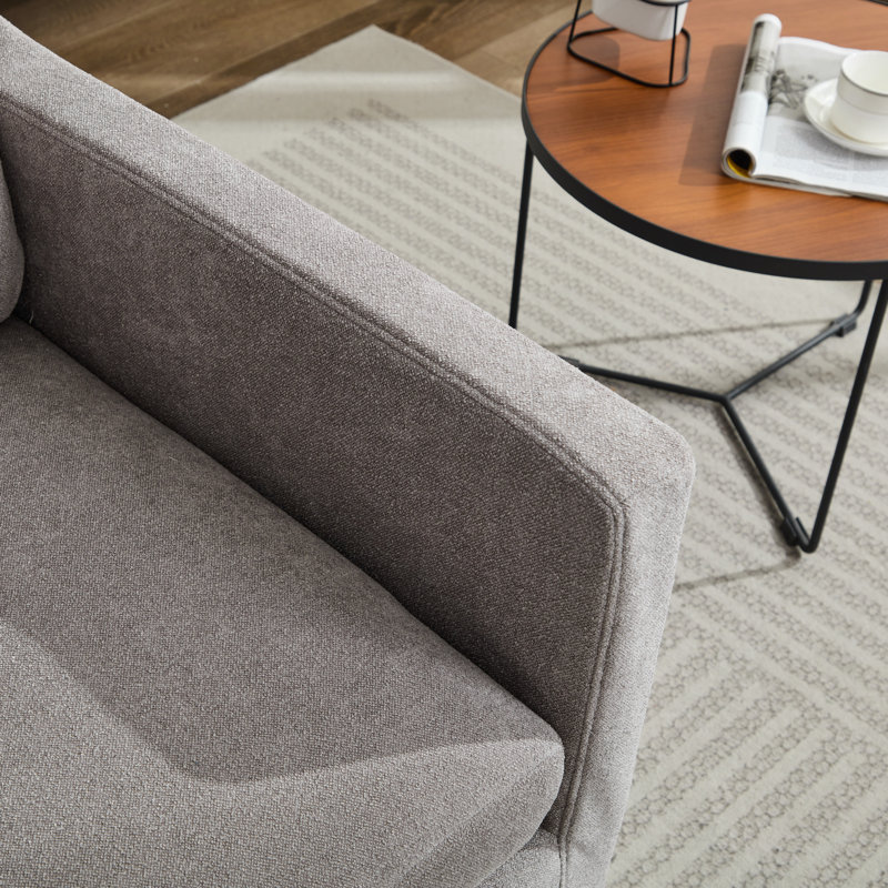 Slipcovered Swivel Accent Chair (Set of 2), Gray Polyester