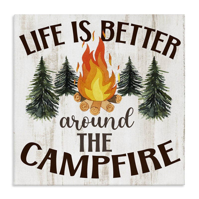 "Rustic Campfire", art mural sur toile par Kim Allen, H 24 po x l 24 po