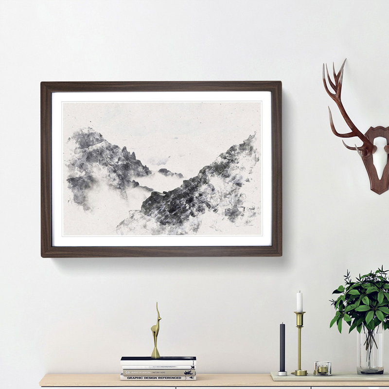 Misty Tatra Mountains in Slovakia - Framed Print, 62cm H x 87cm W x 2cm D, Walnut Framed