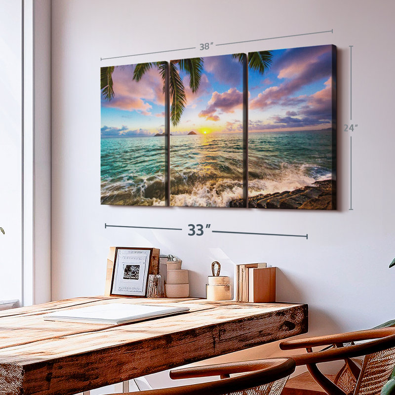 «Lanikai Beach» sur toile, 24" H x 38" W