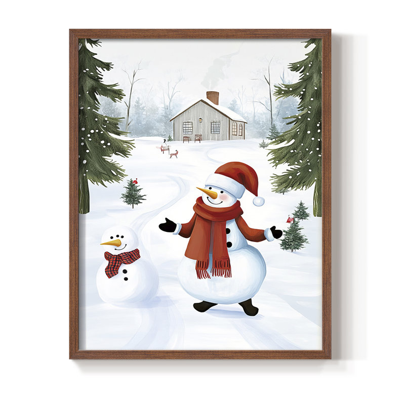 «Christmas Holiday Art» CCXLIX, reproduction encadrée - bois massif, Noyer, H 30 po x l 24 po