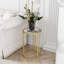 Maribeth Glass Top Frame End Table
