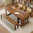 Light-walnut Rectangular Solid Wood Desk-109514468