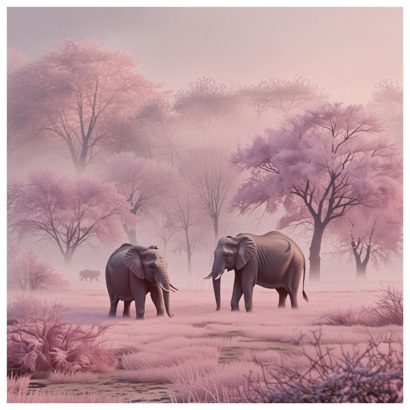 Édredon éléphants en forêt rose, Simple extra long
