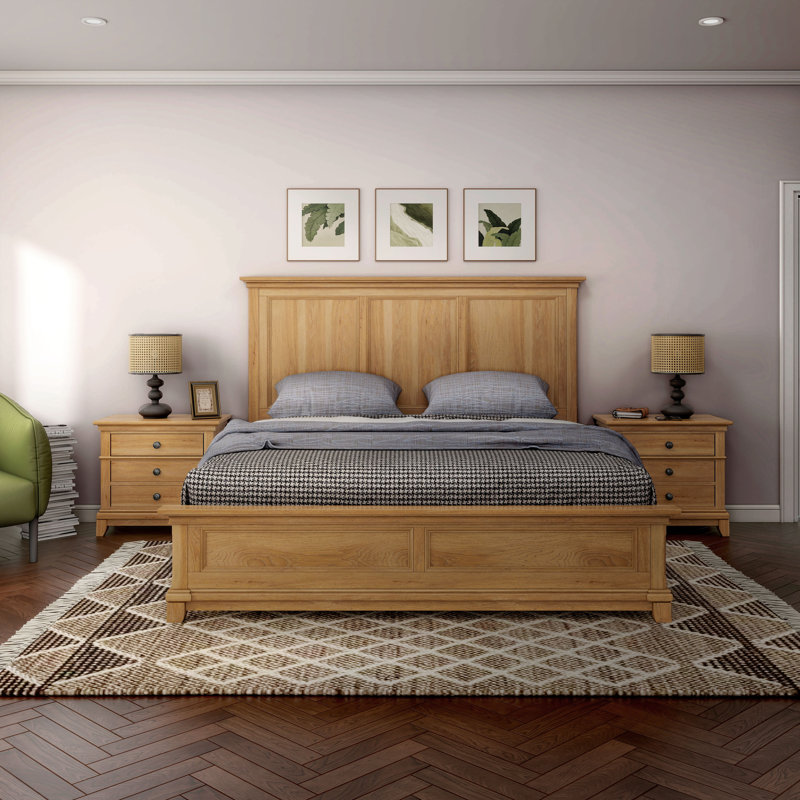  Tynemouth 2-Piece Bedroom Set with Nightstand, King, 3 Pcs: Bed, 2 Nightstands