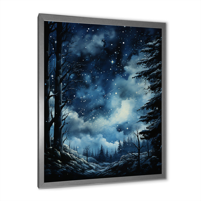 «Blue Sky Celestial Serenity», impressions sur toile paysage et nature, H 32 po x l 24 po x P 1 po, Cadre photo argenté