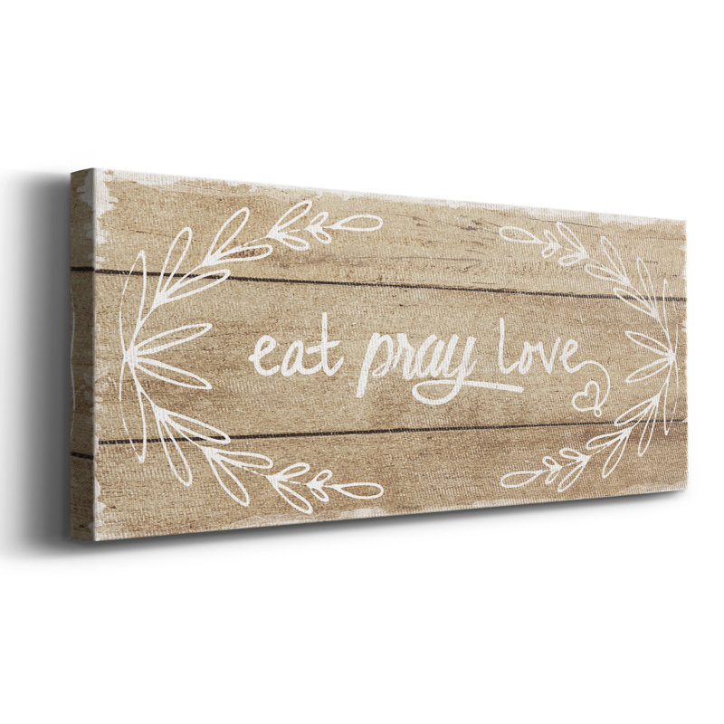 «Eat, Pray, Love», toile tendue avec châssis, H 20 po x l 50 po x P 1,5 po