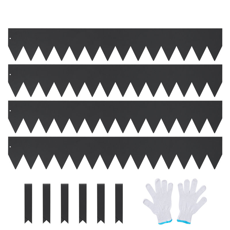 Black Galvanized Steel Garden Edging Border Set