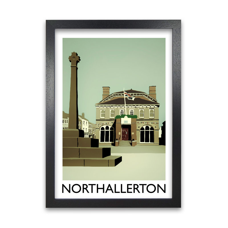 Northallerton North Yorkshire 1 Piece Single Picture Frame Wall Art, 59.4 cm H x 42 cm W x 3cm D, Black Grain