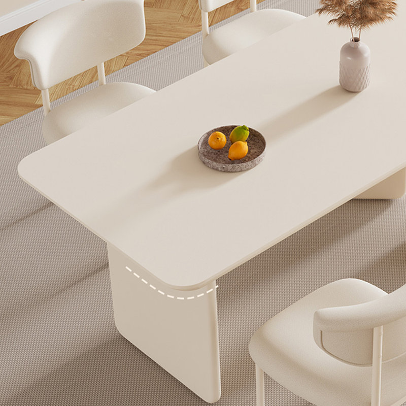 Rectangular solid wood rock plate dining table, 29.52"H x 55.11"L x 31.49"W