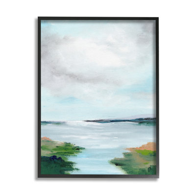 «Calm Cloudy River Lake Scenery», estampe numérique encadrée par Nikita Jariwala_aq-567
