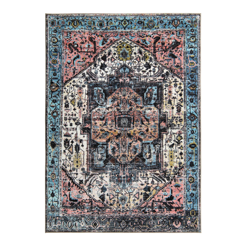 Acelin Oriental Indoor Rug, Rectangle 6'7" x 9'