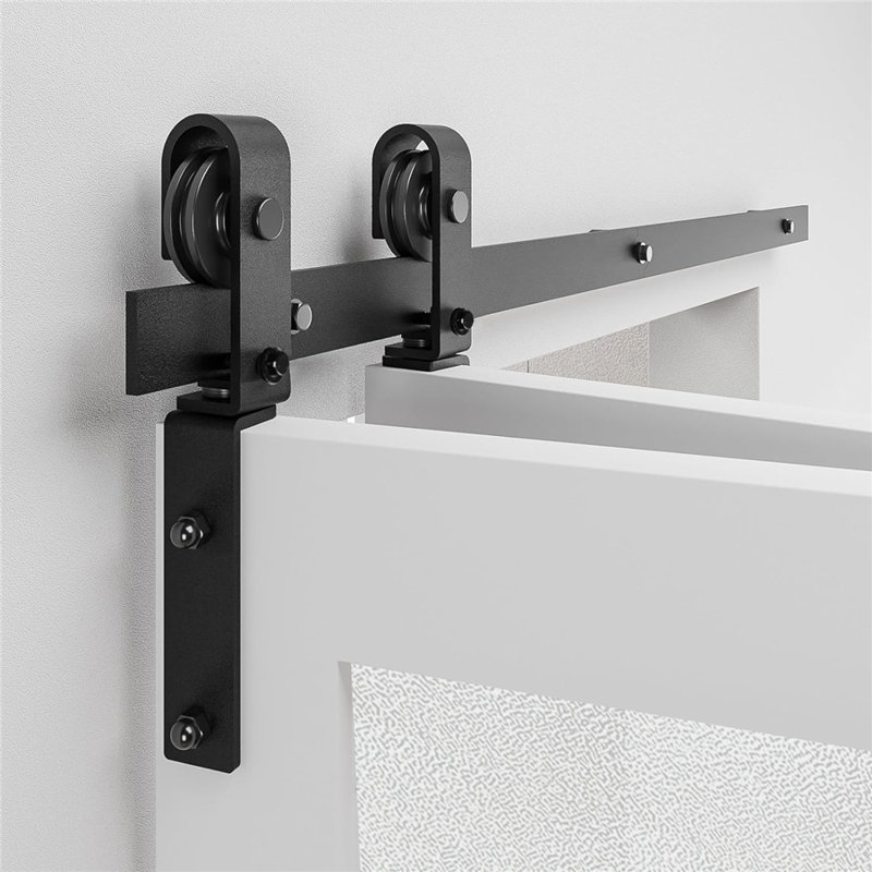 Bi-Folding Sliding Barn Door Hardware Track Kit,Door Not Included (Fit Four 17" Bifold Doors), 80 in