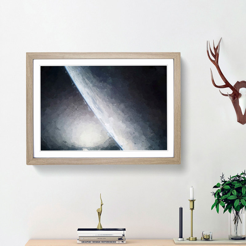 The Edge of the Earth in Abstract - Picture Frame Graphic Art Print, Oak Framed, 36cm H x 48cm W x 2cm D