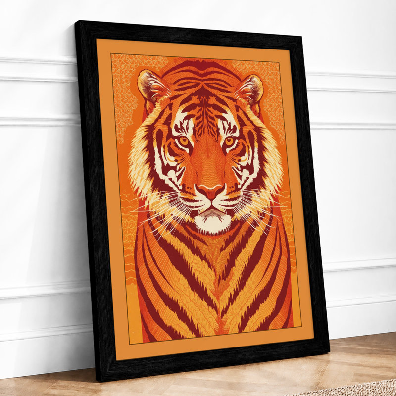 Tiger's Gaze Modern - Framed Print, A4 - 29.7 x 21.0 cm, Black