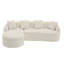 Canapé modulaire en forme de L Boneless avec méridienne incurvée, canapé modulaire en chenille, mousse à haute densité 30D, canapé-lit modulaire minimaliste pour le salon.-416419853